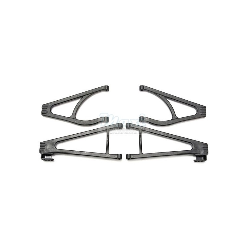 Suspension arm set, adjustable wheelbase