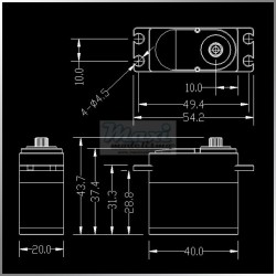 SERVO KING MAX Digital 24KG / 0.11s HV Caixa Aluminio, Carretos Metálicos