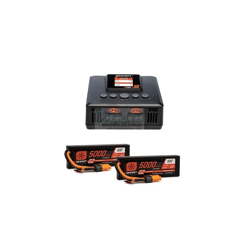copy of SMART LiPo 5000mAh 7.4V 2S 50C Hardcase IC5 + SPEKTRUM 2x100W