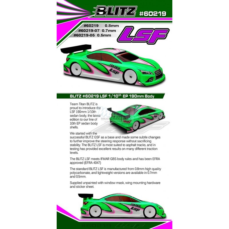 CARROÇARIA BLITZ LSF 1/10 190mm